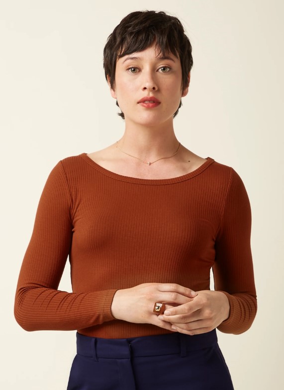 Lili Tee Uni Rib Spicy brown
