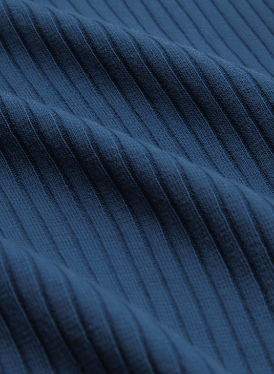 Rollneck Top Uni Rib Tencel Sailor Blue