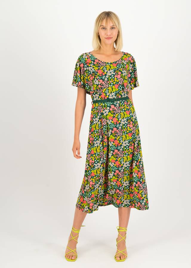 Veranda Tles Peacock Flowers Midi Kleid