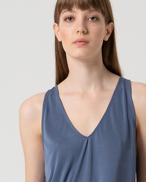 V Neck Top Indigo
