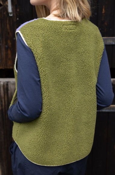 Daneteckel Fleece Vest Light Olive Dark  Wine