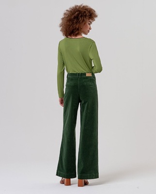 Wide Pants With Patch Pockets Khaki