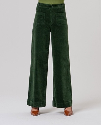 Wide Pants With Patch Pockets Khaki