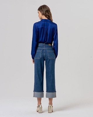 Jeans With A Turned-Up Hem Indigo