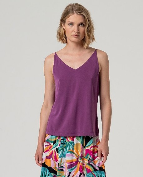 V neck Strap Top Purple
