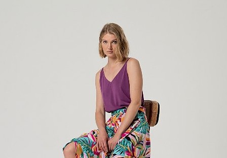 V neck Strap Top Purple