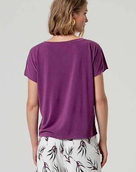 Sleeveless V Neck T Shirt Purple
