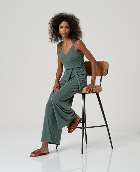 Strap Jumpsuit Bottle Green