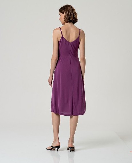 Strap Dress With Slit Purple