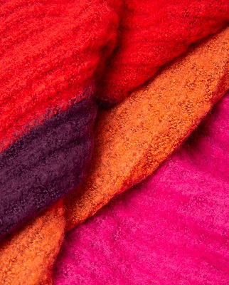 Scarf With Horizontal Stripes Red