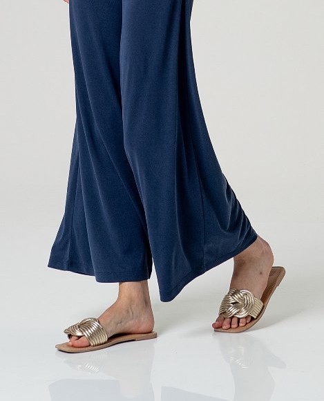 Wide Leg Pants Navy Blue