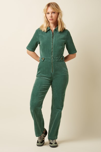 Garbo Zip Jumpsuit Corduroy Matcha green