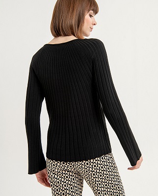 Raglan Sleeve Sweater Black