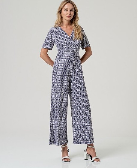 Cross Neck Jumpsuit Blue