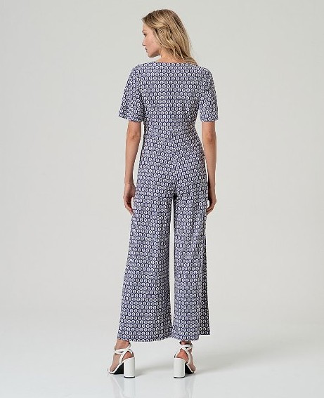 Cross Neck Jumpsuit Blue