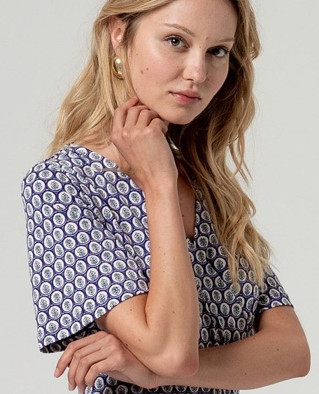 Cross Neck Jumpsuit Blue