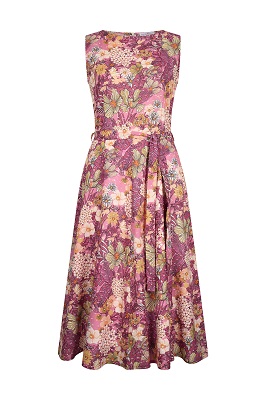 Amelie Dress Mucha Flowers Plum