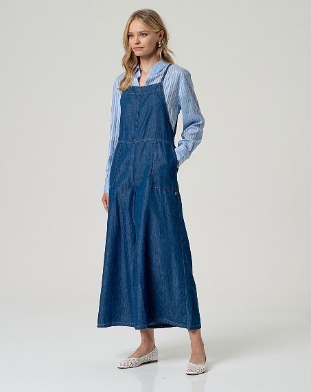 Denim Strap Jumpsuit Blue
