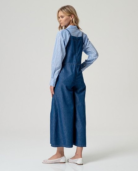 Denim Strap Jumpsuit Blue