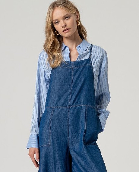 Denim Strap Jumpsuit Blue