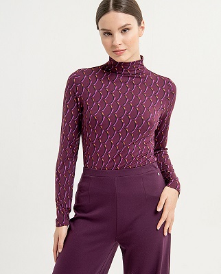 Wide Pants With Turn Up Hem Purple