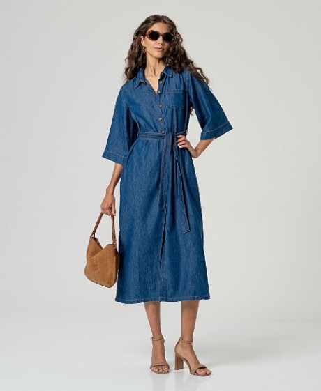 Long Shirt Dress denim Blue