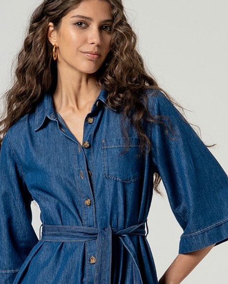 Long Shirt Dress denim Blue