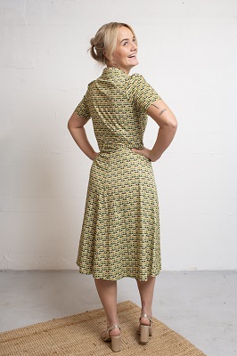 Revers Dress Midi Miyako Green