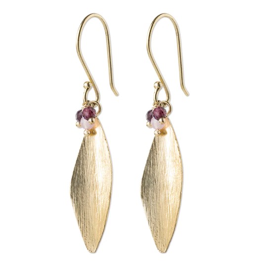 Longful Garnet Rose Quartz Earrings