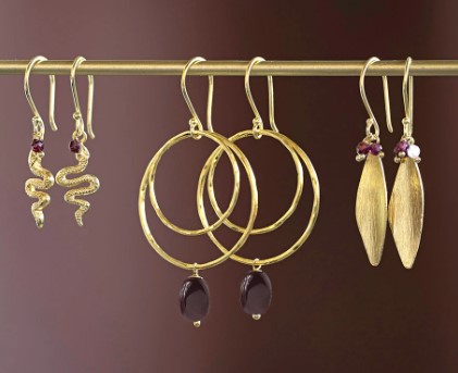 Longful Garnet Rose Quartz Earrings