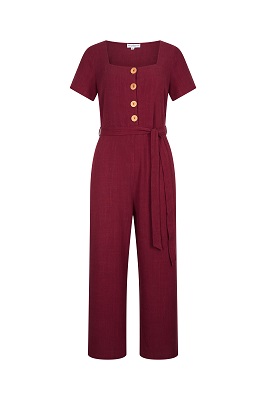 Birgit Jumpsuit Linnen Priorat Red