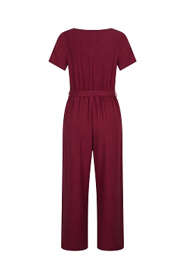 Birgit Jumpsuit Linnen Priorat Red