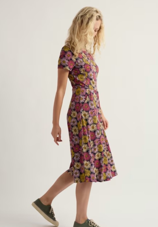 April Dress Regular Painted Asters Maritime