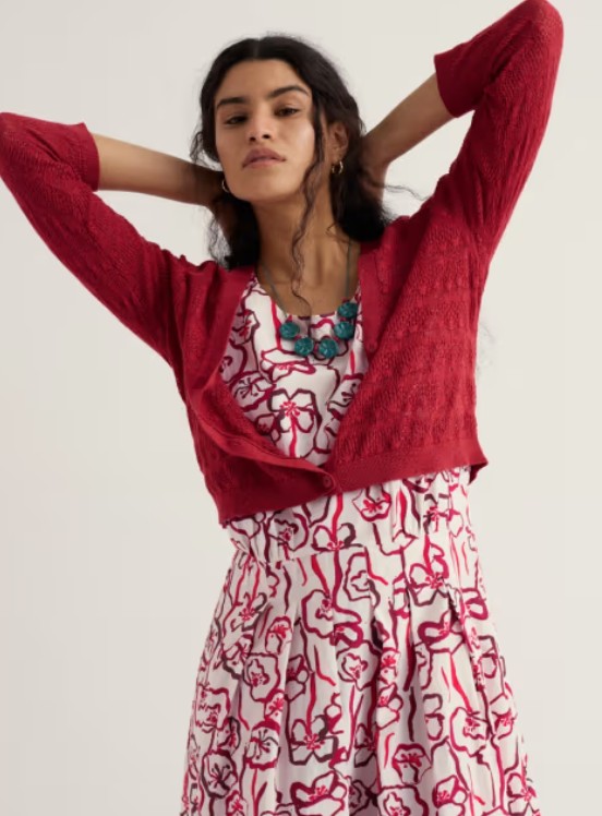 Sweet Day Cardigan Boat Red