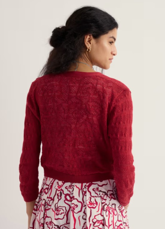 Sweet Day Cardigan Boat Red