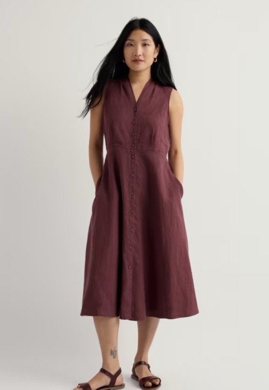 Sleeveless Carved Wood Dress Cacao