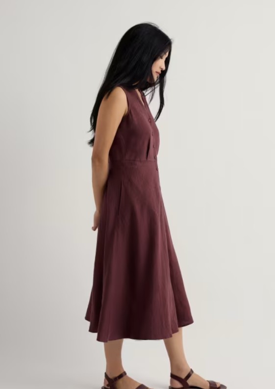 Sleeveless Carved Wood Dress Cacao