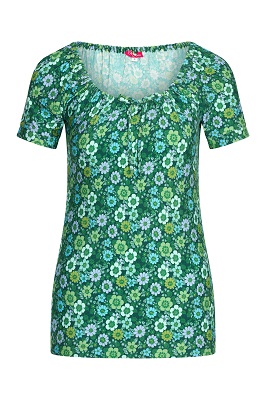 Shirt Bow Mille Fleurs Green