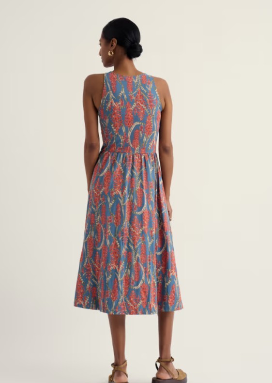 Porthmeor Wave Dress Red Hot Poker Dust