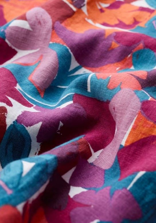 Lowland Heather Dress Floral Tropic Shapes Chalk