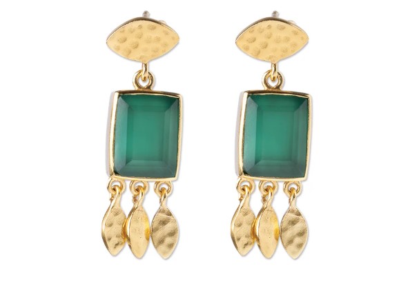 Affectionate Green Onyx Earrings