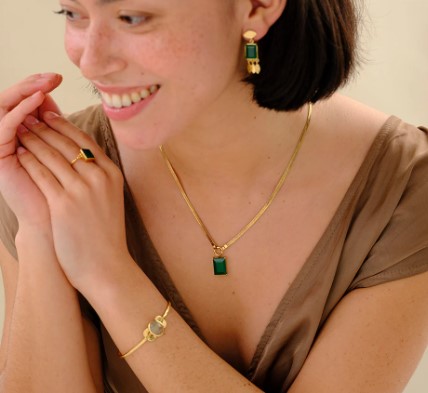 Affectionate Green Onyx Earrings
