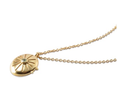 Oval Locked Small Peridot Necklace
