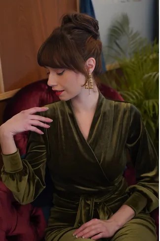 Emmylou Jumpsuit Steam Velvet Olive