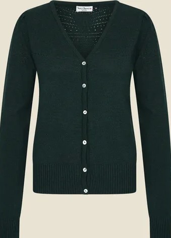 Lucia V Neck Cardigan Bottle Green