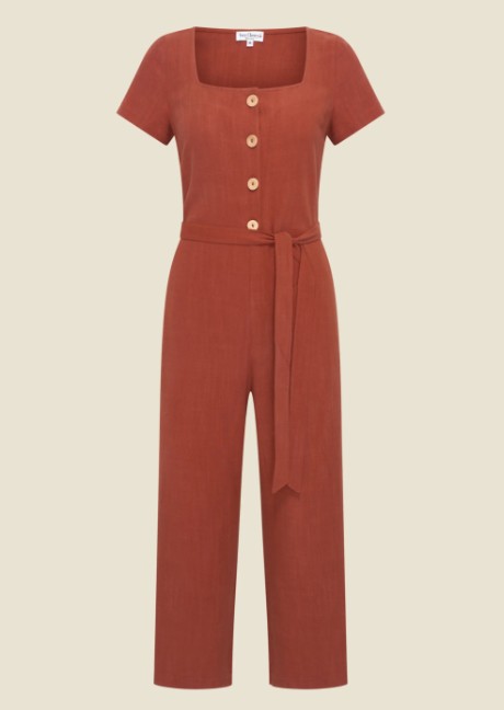 Birgit Jumpsuit Terracotta Linen