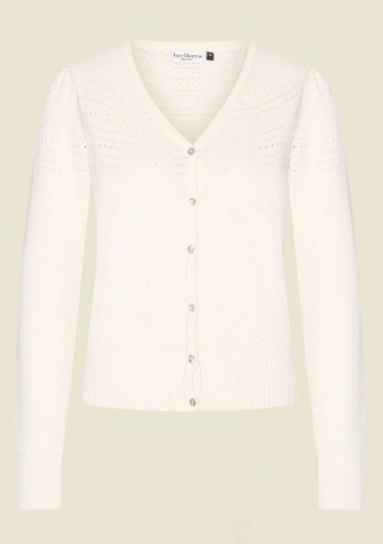 Lucia V Neck Cardigan Ecru
