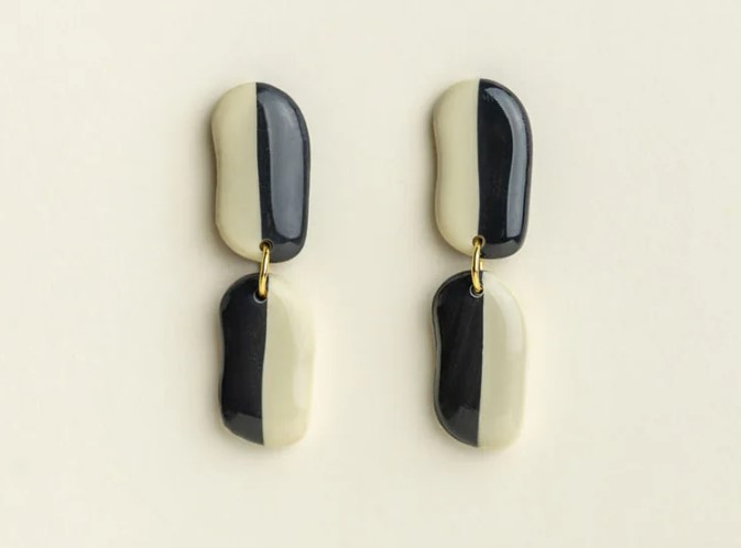 Earrings Florence Antraciet / Ivory