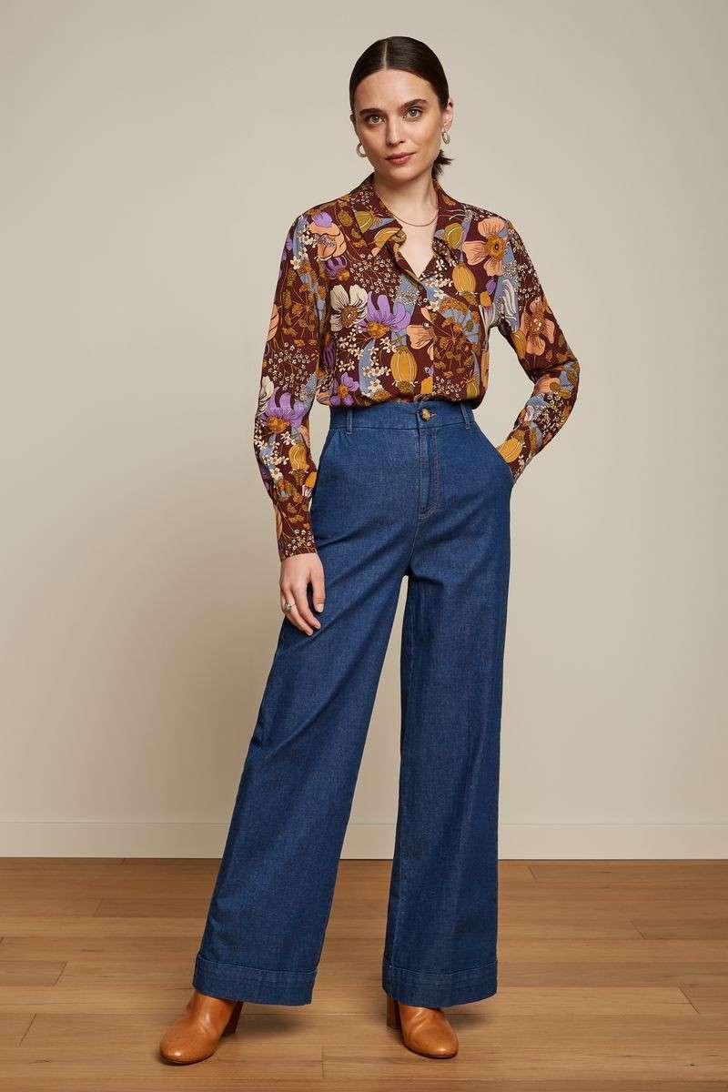 Lisa Pants Chambray Denim Blue