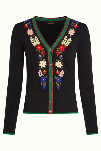 V Rib Cardi Perry Black